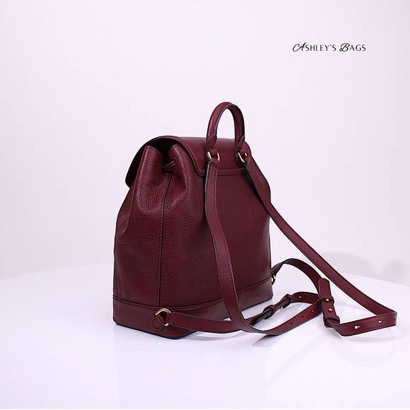 Kate Spade York Pebbled & Smooth Leather Backpack In Cordovan Burgundy - Picture 3 of 8
